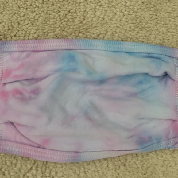 NWT pink & blue tie dye handmade fabric face mask - Picture 4 of 13
